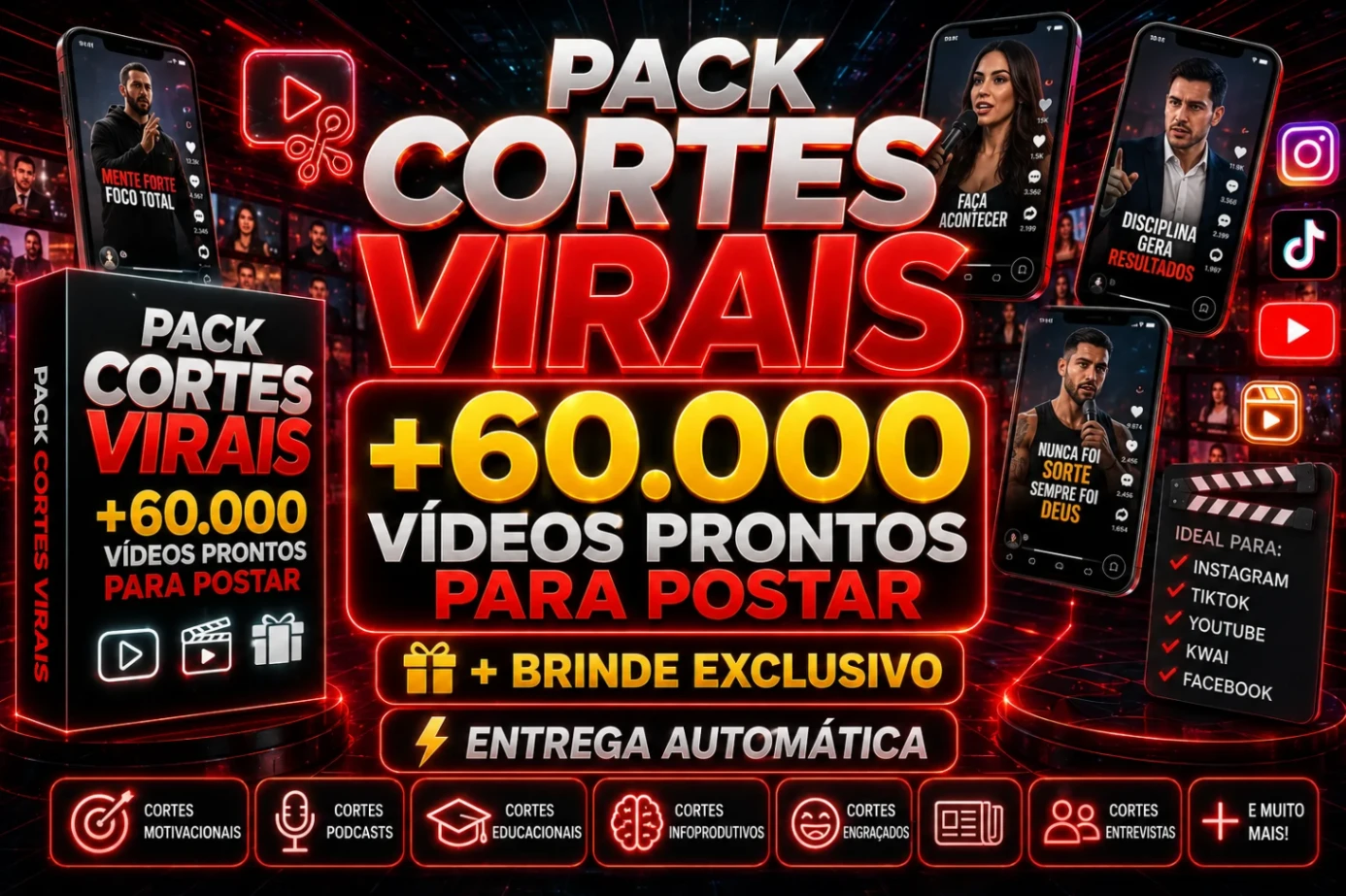 (5.000 VIDEOS ) 🔥🎬 PACK CORTES VIRAIS VÍDEOS PRONTOS PARA POSTAR + BRINDE