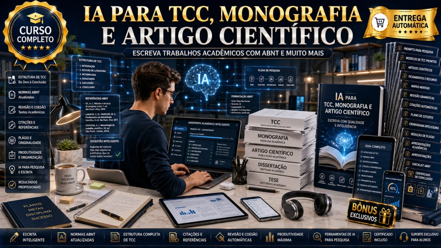 IA para TCC, Monografia e Artigo Científico: Escreva Trabalhos Acadêmicos com ABNT e Muito Mais